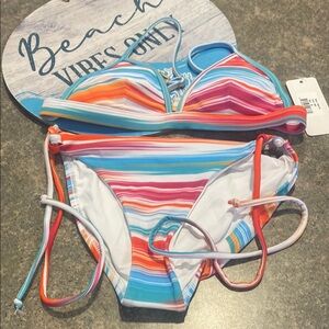 L*Space Multicolor Striped Bikini Set